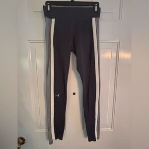 Under Armour Colorblock Leggings Women’s Small – Gray Black White – Stretch Fit